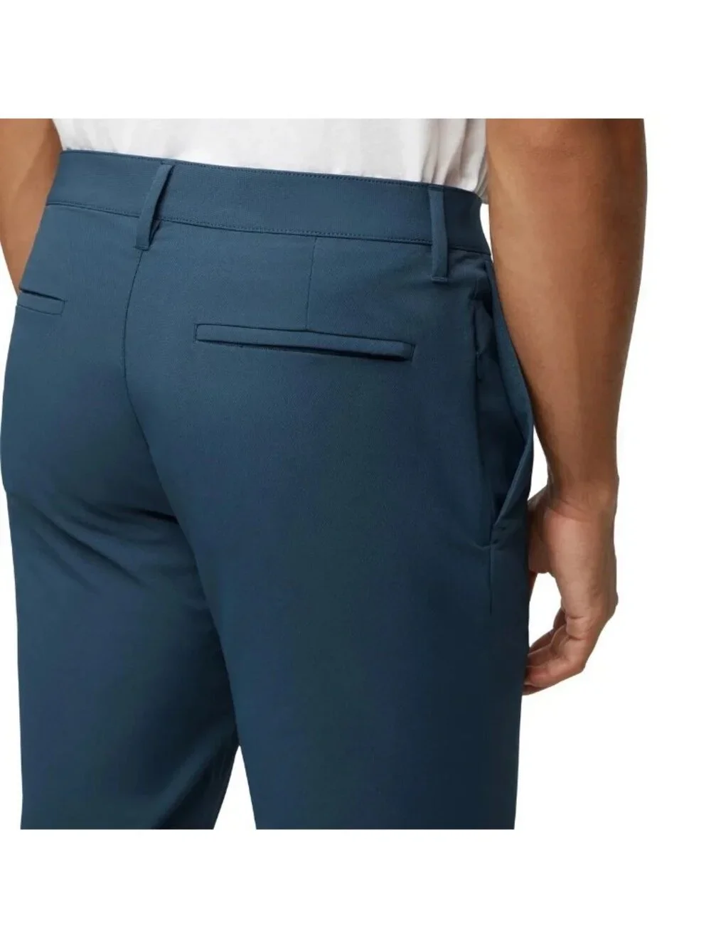 NWT Banana Republic Men's 38x34 Flat Front Stretch Tech Pants Blue Slim G2175